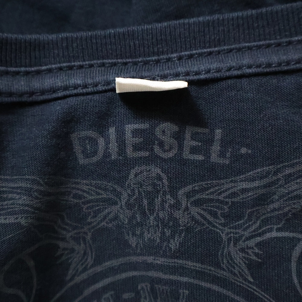 DIESEL(ディーゼル) フロントグラフィックプリント 長袖Tシャツ カットソー ブラック