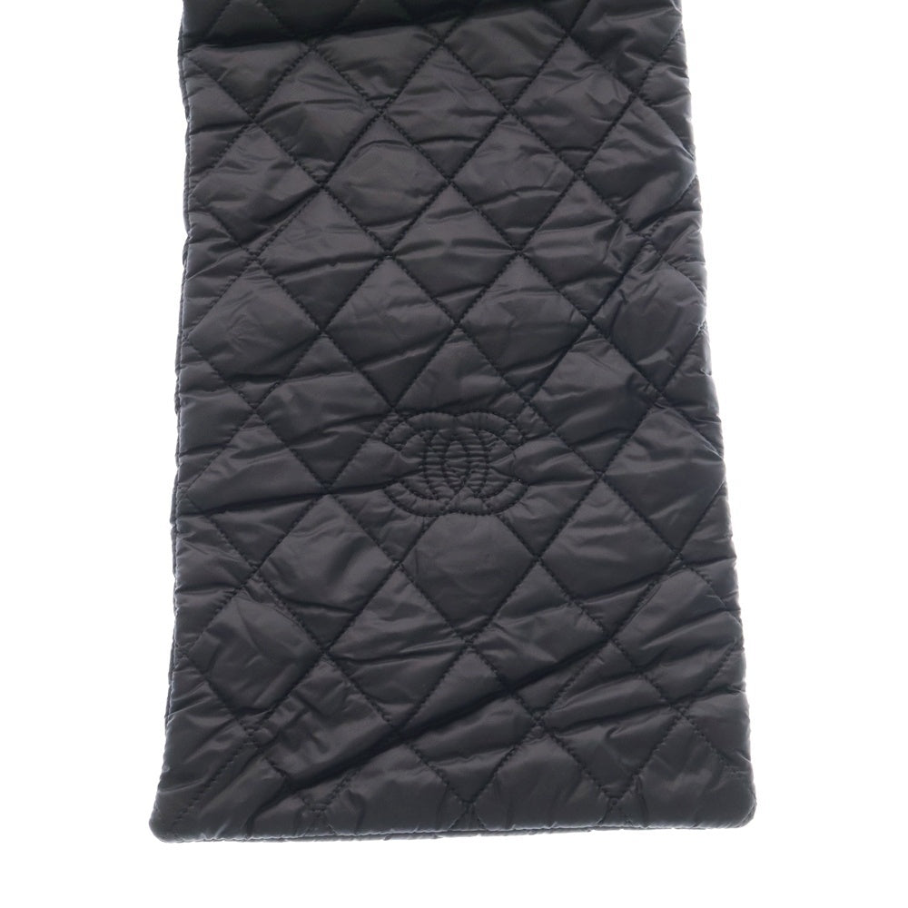 CHANEL(シャネル) マトラッセ ココマーク キルティング マフラー ナイロン ブラック