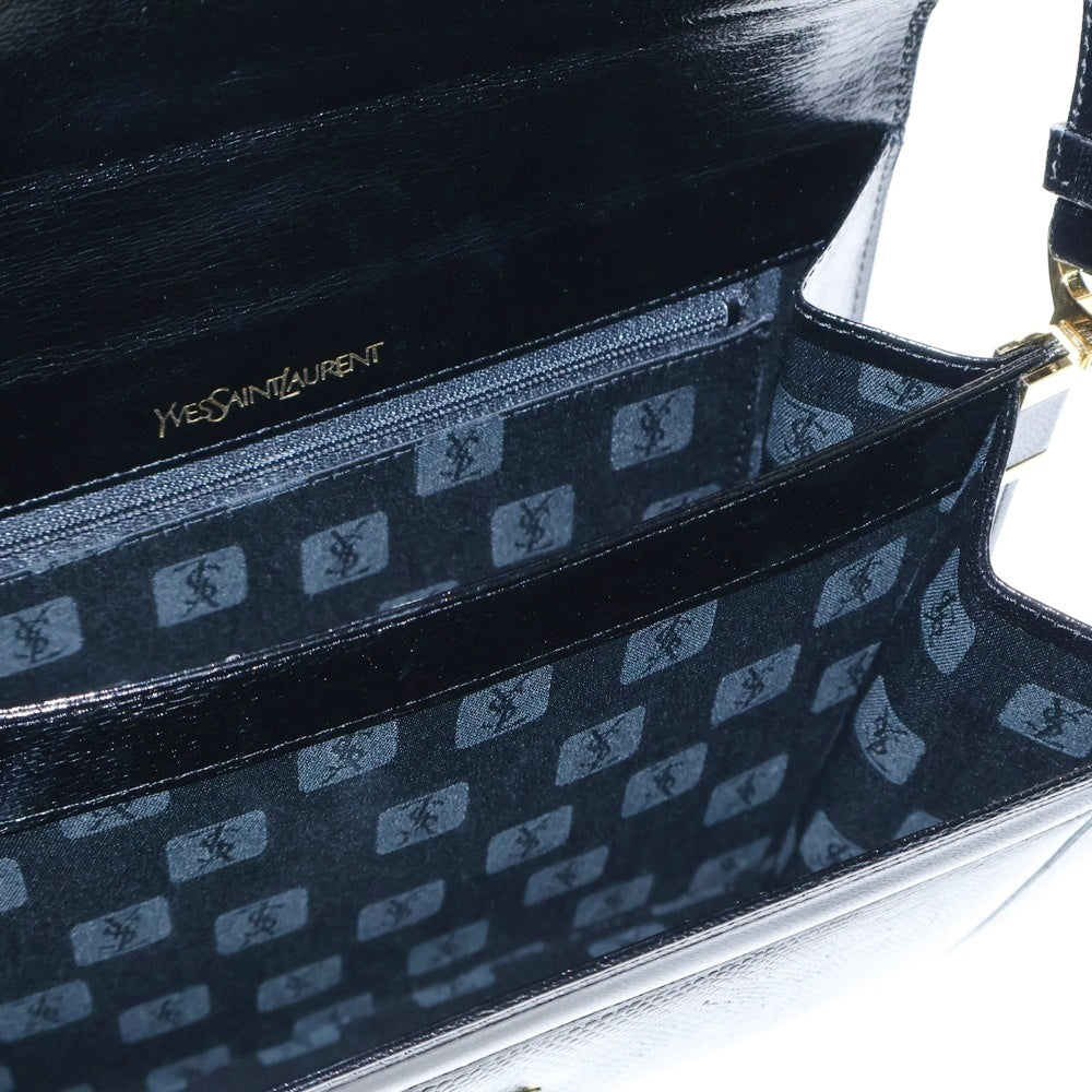 YVES SAINT LAURENT(イヴサンローラン) カサンドラ 型押し GD金具 2WAY ハンド ショルダーバッグ ブラック/ゴールド YS 2651 EX 10