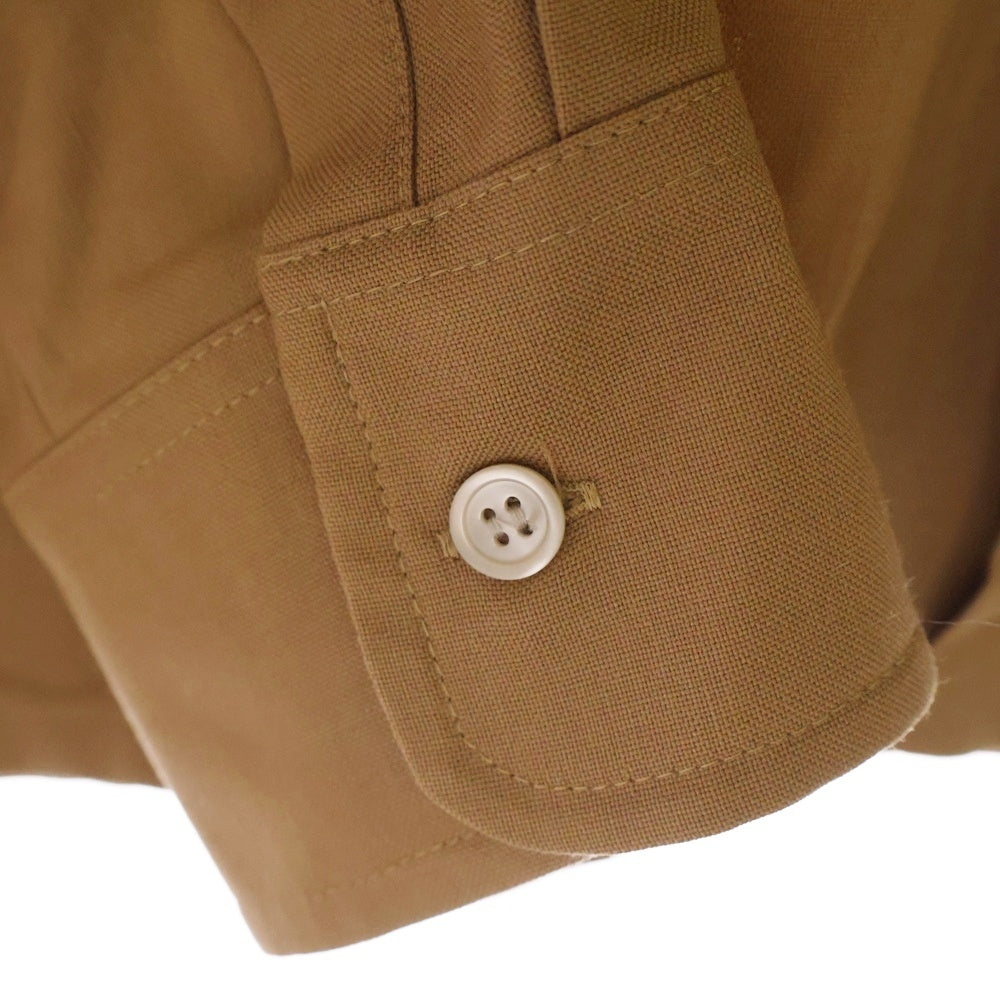 MARNI(マルニ) 24AW TROPICAL WOOL SHIRT トロピカル ポケット刺繍 オープンカラー ウール 長袖シャツ ロングスリーブ ブラウン CUMU0310S0 TW839