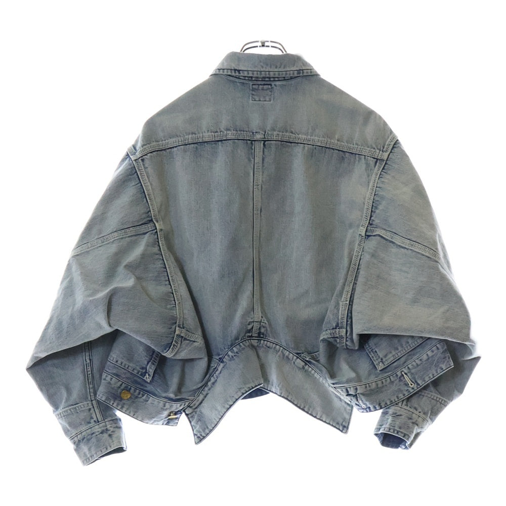 LEE(リー) 25SS×beautiful people double-end denim 91-B 変形デザイン 2WAY ジップアップ デニムワークジャケット インディゴ LB0579