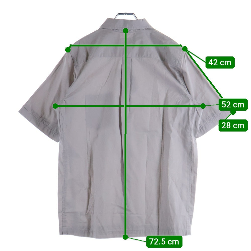 STUSSY(ステューシー) WORLD SHIRT ロゴプリント コットン 半袖シャツ ショートスリーブ グレー