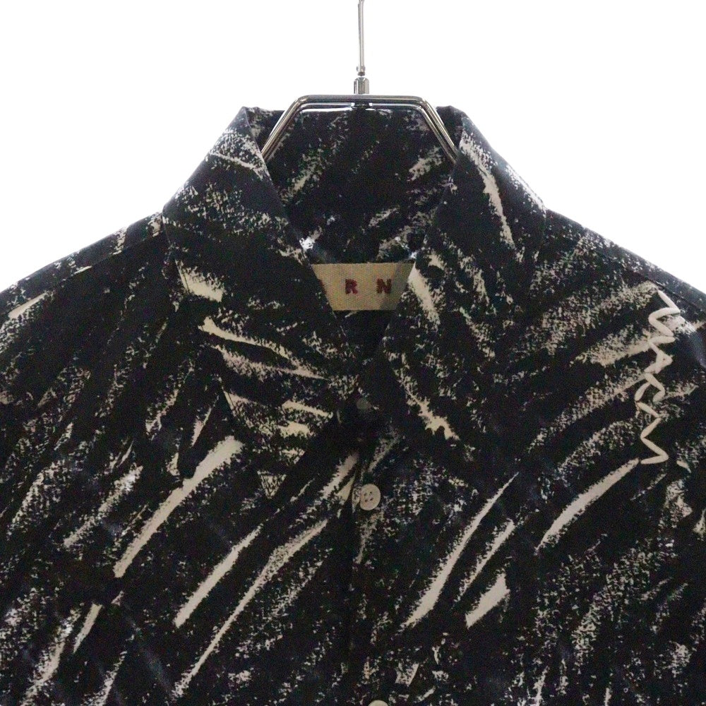 MARNI(マルニ) 24SS CRAYON ORGANIC POPLIN SHIRT クレヨン ポプリン 長袖シャツ ブラック/ホワイト CUMU0061S5 UTC431