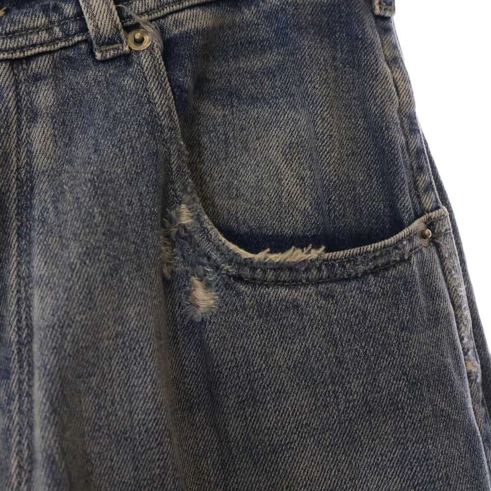 Maison Margiela 1(メゾンマルジェラ) 25SS PANTS 5 POCKETS ウォッシュ ストレート ジーンズ ボタンフライ シンチバック インディゴ S50LA0240 S30383