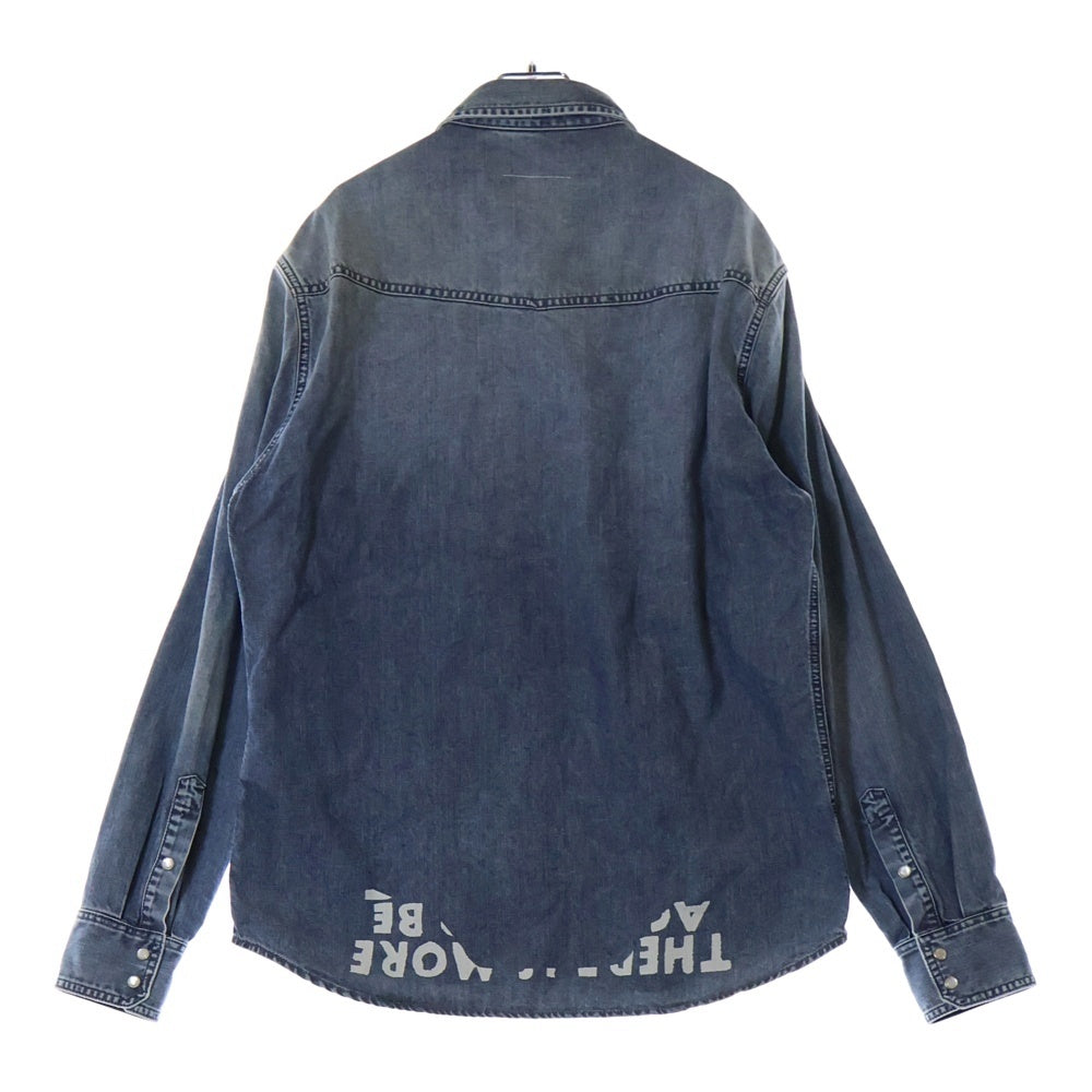 MM6 Maison Margiela(エムエムシックスメゾンマルジェラ) 25SS DENIM SIDA SHIRT ロングスリーブ HIV 長袖シャツ インディゴ SH2DT0018-M30029