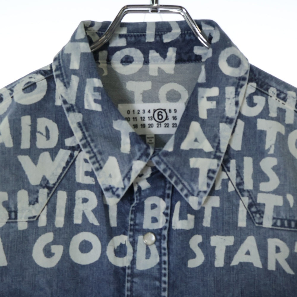 MM6 Maison Margiela(エムエムシックスメゾンマルジェラ) 25SS DENIM SIDA SHIRT ロングスリーブ HIV 長袖シャツ インディゴ SH2DT0018-M30029