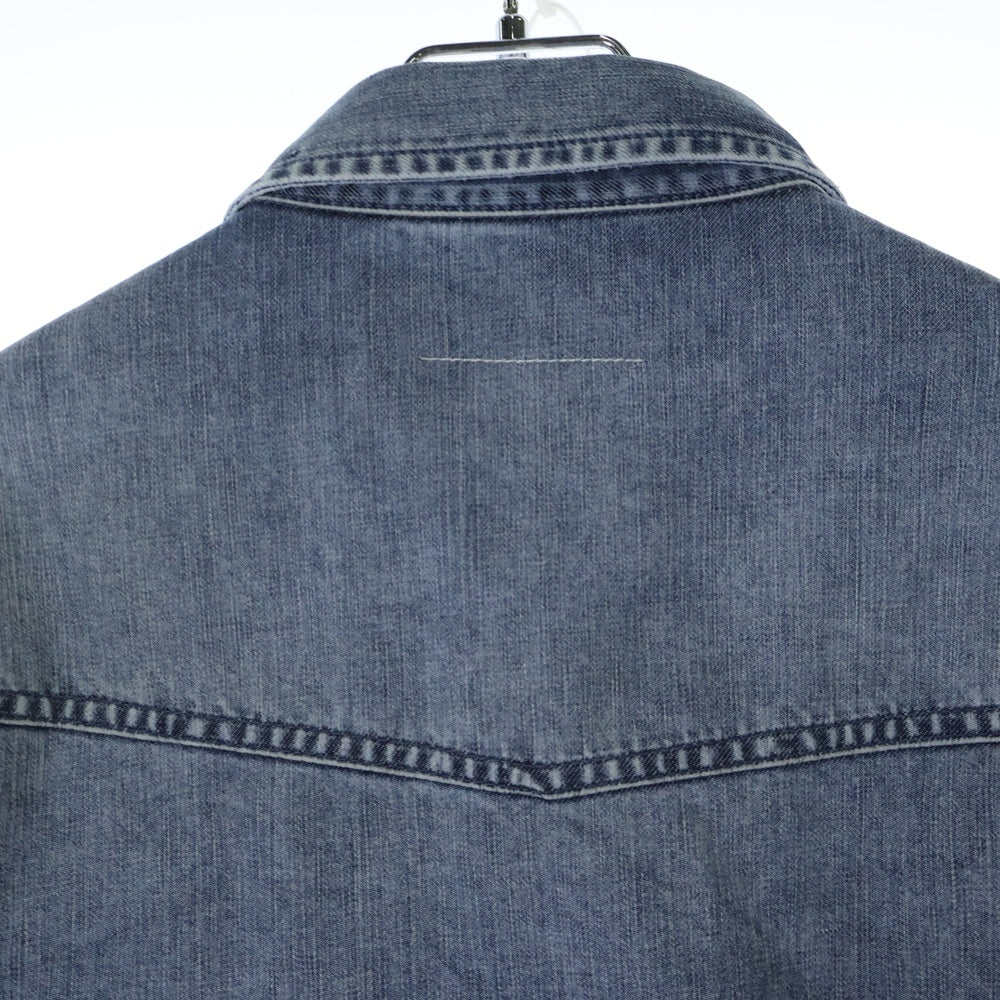 MM6 Maison Margiela(エムエムシックスメゾンマルジェラ) 25SS DENIM SIDA SHIRT ロングスリーブ HIV 長袖シャツ インディゴ SH2DT0018-M30029