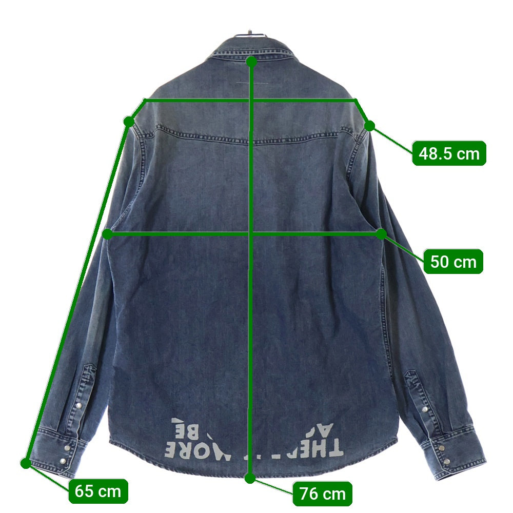 MM6 Maison Margiela(エムエムシックスメゾンマルジェラ) 25SS DENIM SIDA SHIRT ロングスリーブ HIV 長袖シャツ インディゴ SH2DT0018-M30029