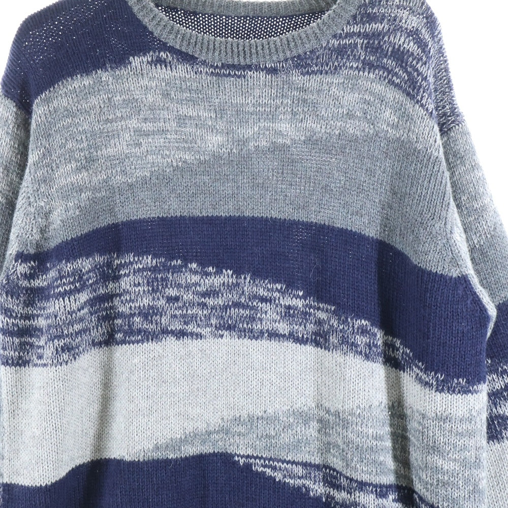 OUTERKNOWN(アウターノウン) 総柄 ニット セーター グレー/ネイビー