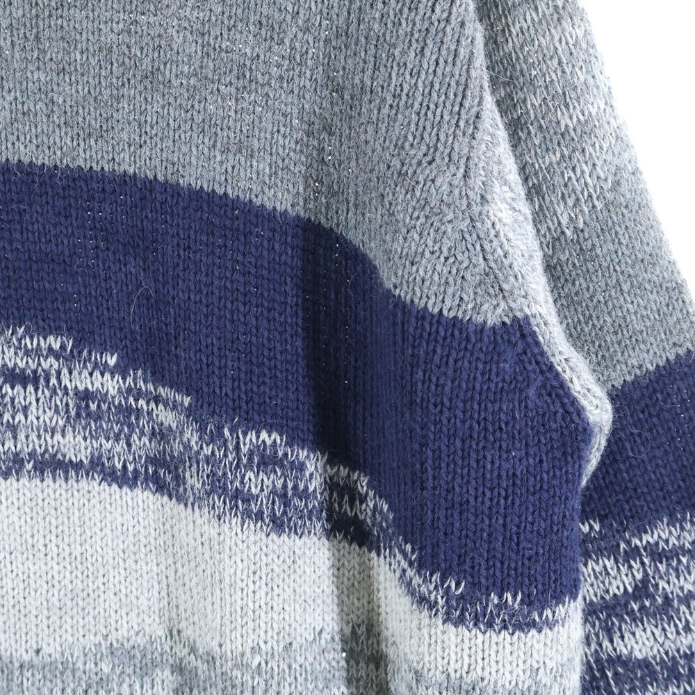 OUTERKNOWN(アウターノウン) 総柄 ニット セーター グレー/ネイビー