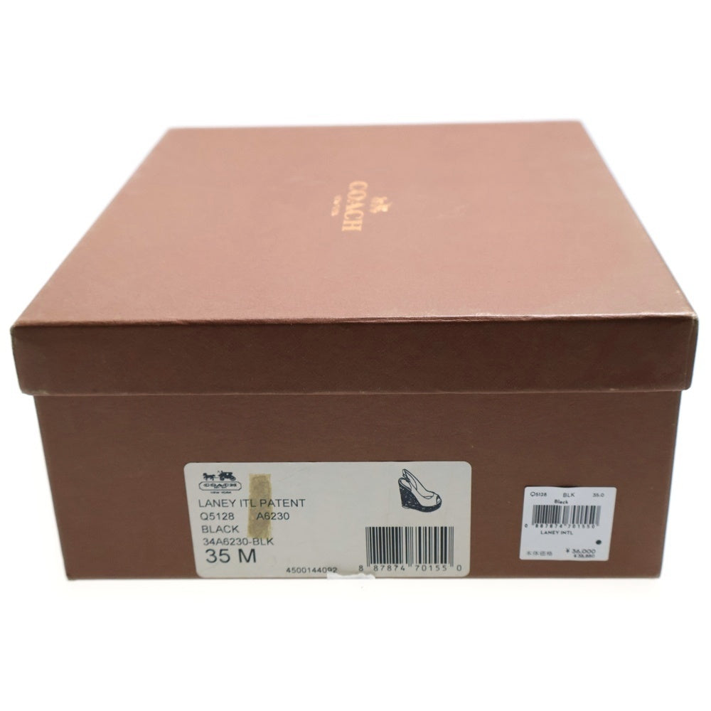 COACH(コーチ) エスパドリーユ ウェッジソール サンダル ブラック レディース Q5128