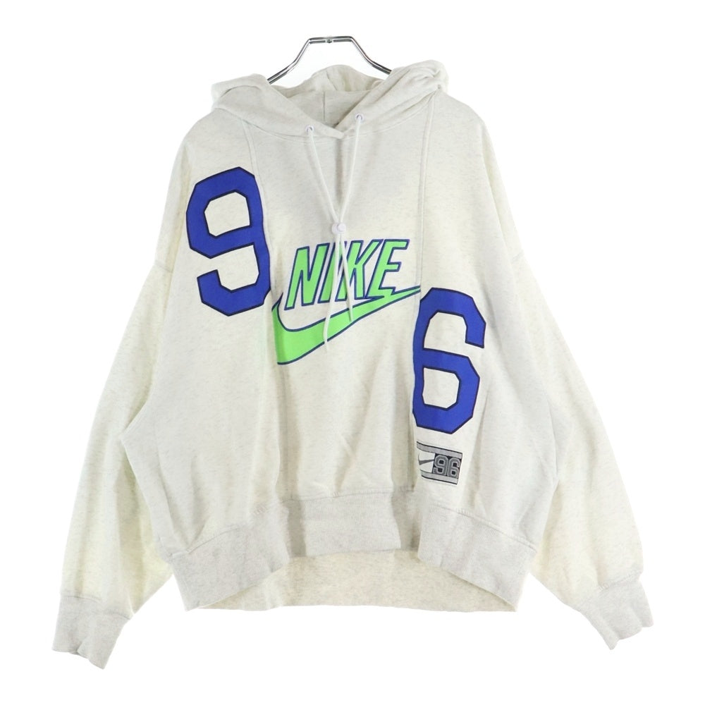NIKE(ナイキ) AS W NSW CRC96 FLC HOODIE ロゴ切替 フーデッド プルオーバーパーカー グレー DV8087-015