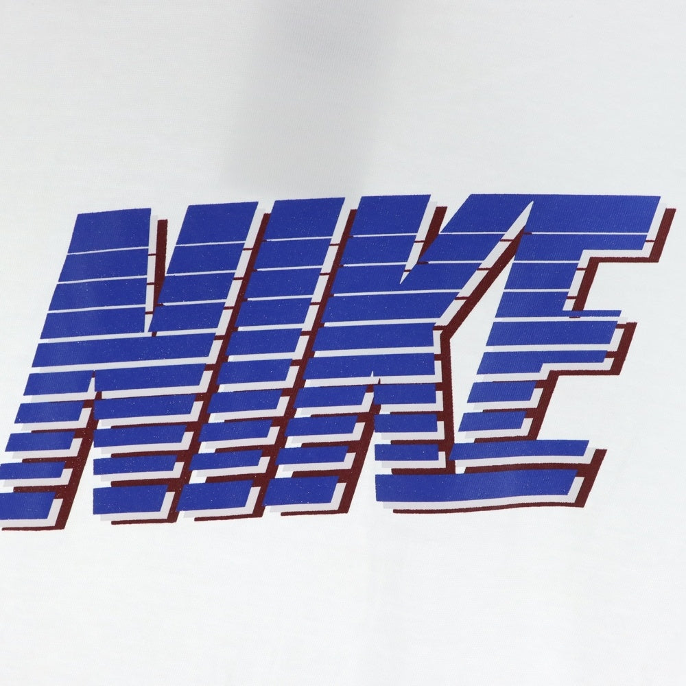NIKE(ナイキ) 3Dロゴ クルーネック コットン 半袖Tシャツ カットソー ホワイト/ブルー CU4570-100 レディース