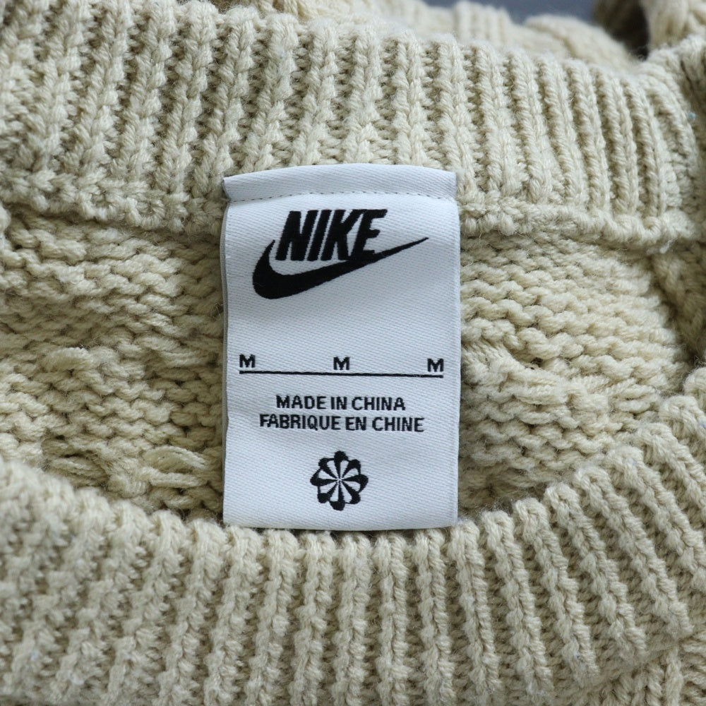 NIKE(ナイキ) フロントロゴ ケーブル 長袖ニットセーター ベージュ DQ5177-206