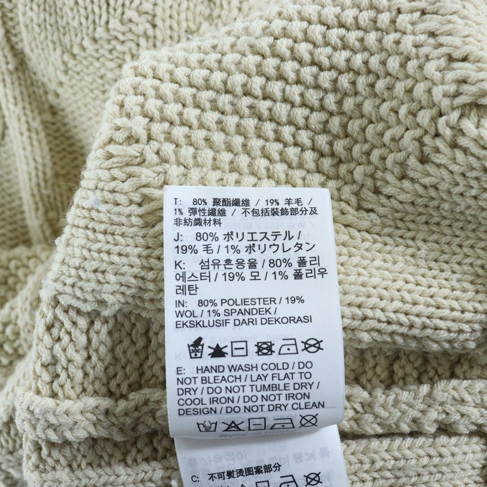 NIKE(ナイキ) フロントロゴ ケーブル 長袖ニットセーター ベージュ DQ5177-206