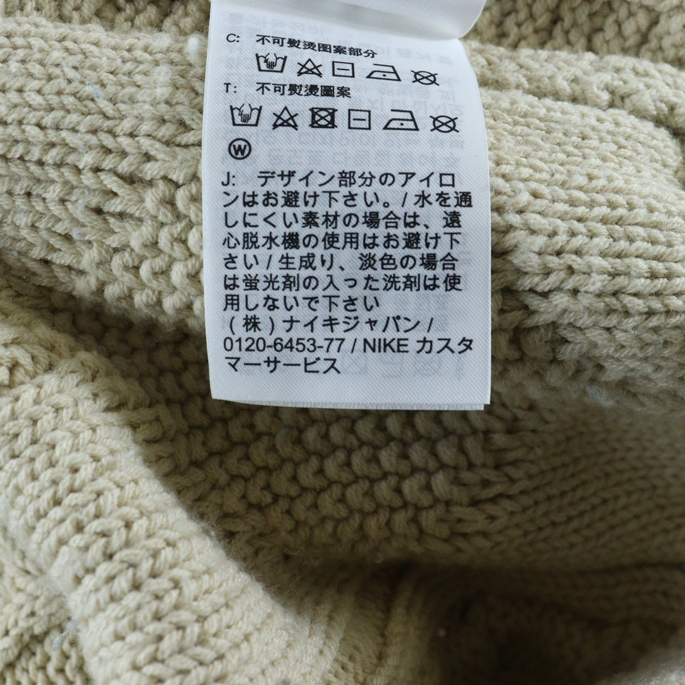 NIKE(ナイキ) フロントロゴ ケーブル 長袖ニットセーター ベージュ DQ5177-206
