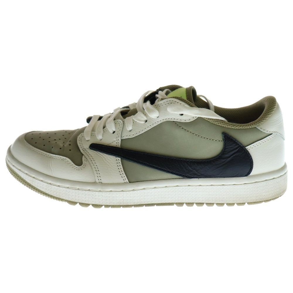 NIKE(ナイキ) ×TRAVIS SCOTT AIR JORDAN 1 LOW GOLF NRG NEUTRAL OLIVE トラヴィススコット エアジョーダン1 ロー ゴルフ ローカットスニーカー US8.5/26.5cm FZ3124-200