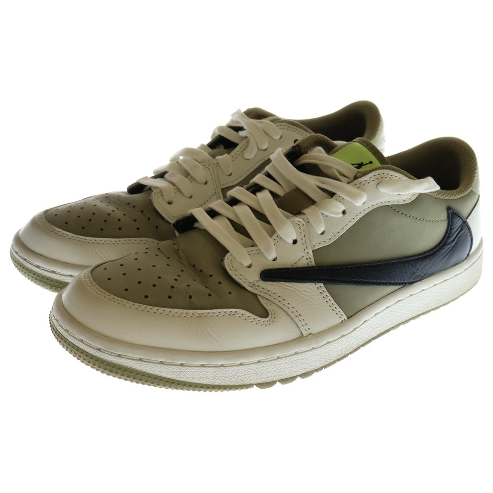 NIKE(ナイキ) ×TRAVIS SCOTT AIR JORDAN 1 LOW GOLF NRG NEUTRAL OLIVE トラヴィススコット エアジョーダン1 ロー ゴルフ ローカットスニーカー US8.5/26.5cm FZ3124-200