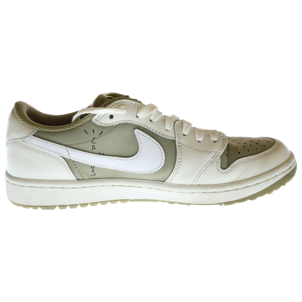 NIKE(ナイキ) ×TRAVIS SCOTT AIR JORDAN 1 LOW GOLF NRG NEUTRAL OLIVE トラヴィススコット エアジョーダン1 ロー ゴルフ ローカットスニーカー US8.5/26.5cm FZ3124-200