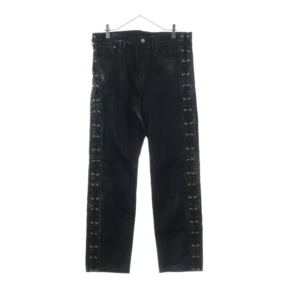 BREATH(ブレス) 22SS COATING LACE UP PANTS コーティング レースアップ パンツ ジーンズ ブラック BRNRG-P-1001