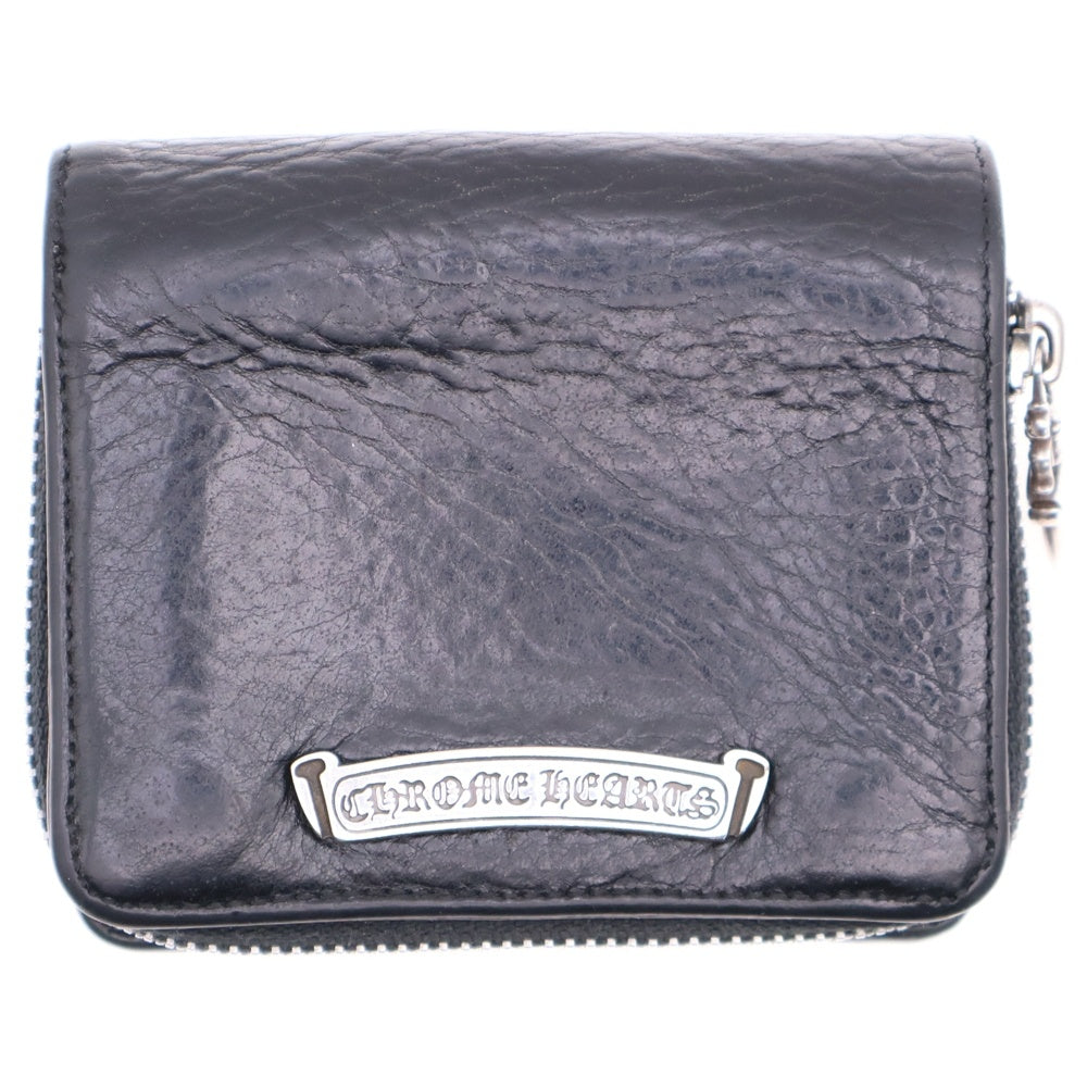 CHROME HEARTS(クロムハーツ) SQ ZIP BILL スクエアジップビル レザーウォレット 財布 ブラック BCA376