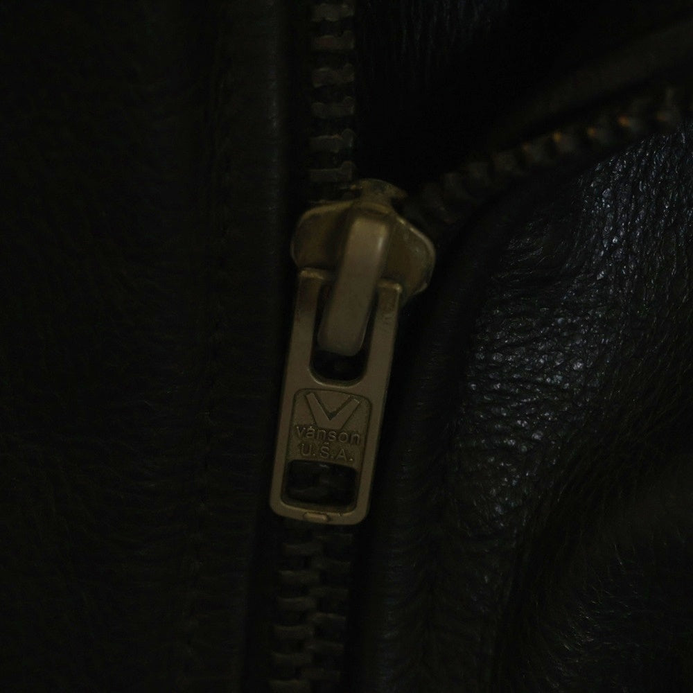 VANSON(バンソン) Dポケット USA製 レザー ダブルライダースジャケット ブラック 67804A