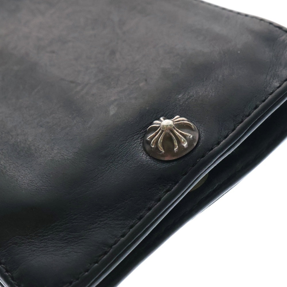 CHROME HEARTS(クロムハーツ) 1SNAP 1スナップ クロス ボールボタン レザーウォレット 財布 ブラック BCA361