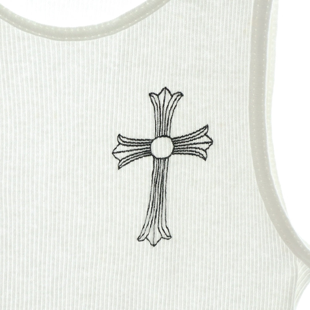 CHROME HEARTS(クロムハーツ) OLD ロサンゼルス限定 バックホースシュープリント リブタンクトップ ノースリーブカットソー ホワイト
