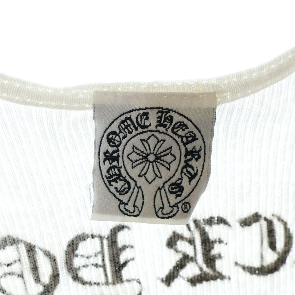 CHROME HEARTS(クロムハーツ) OLD ロサンゼルス限定 バックホースシュープリント リブタンクトップ ノースリーブカットソー ホワイト