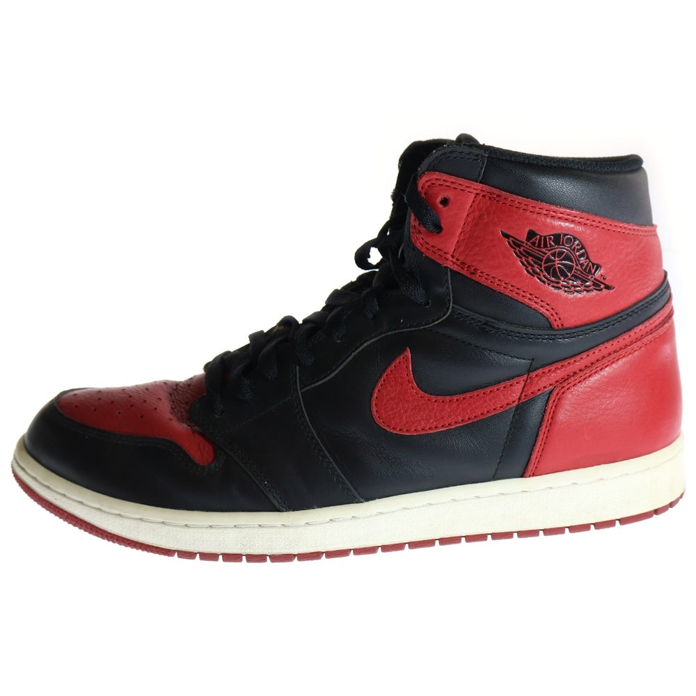 NIKE(ナイキ) 16年製 AIR JORDAN 1 RETRO HIGH OG BANNED BRED エアジョーダン1 ブレッド ハイカットスニーカー レッド/ブラック 555088-001 US13/31cm