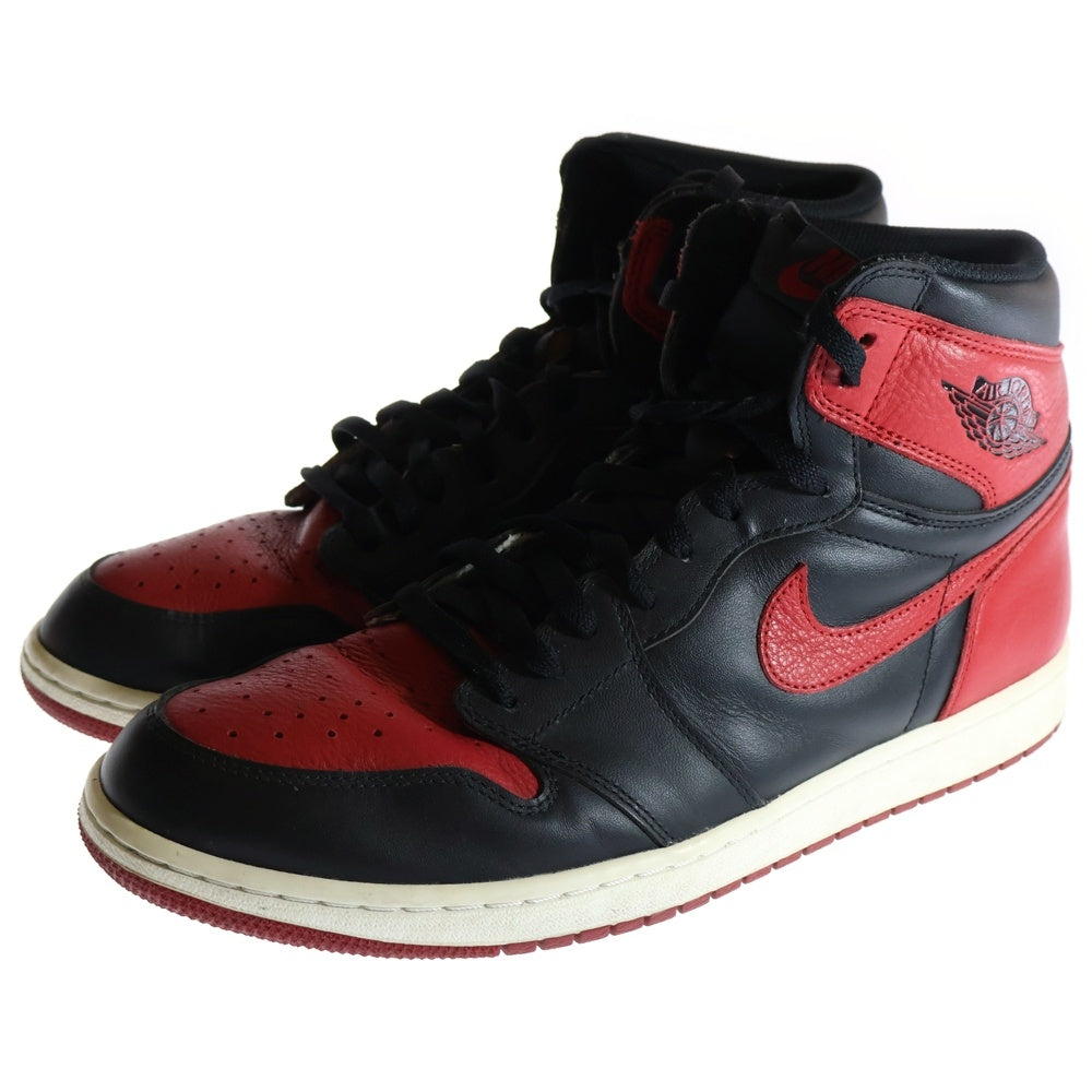 NIKE(ナイキ) 16年製 AIR JORDAN 1 RETRO HIGH OG BANNED BRED エアジョーダン1 ブレッド ハイカットスニーカー レッド/ブラック 555088-001 US13/31cm