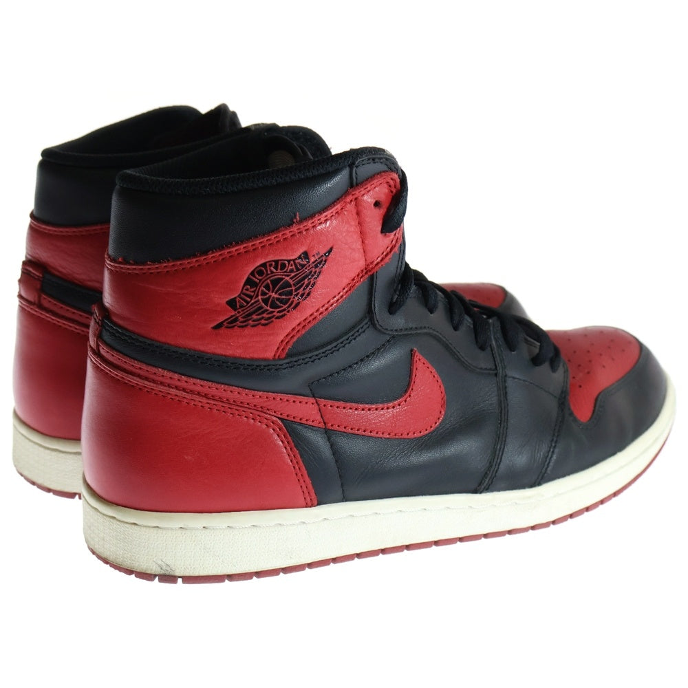 NIKE(ナイキ) 16年製 AIR JORDAN 1 RETRO HIGH OG BANNED BRED エアジョーダン1 ブレッド ハイカットスニーカー レッド/ブラック 555088-001 US13/31cm