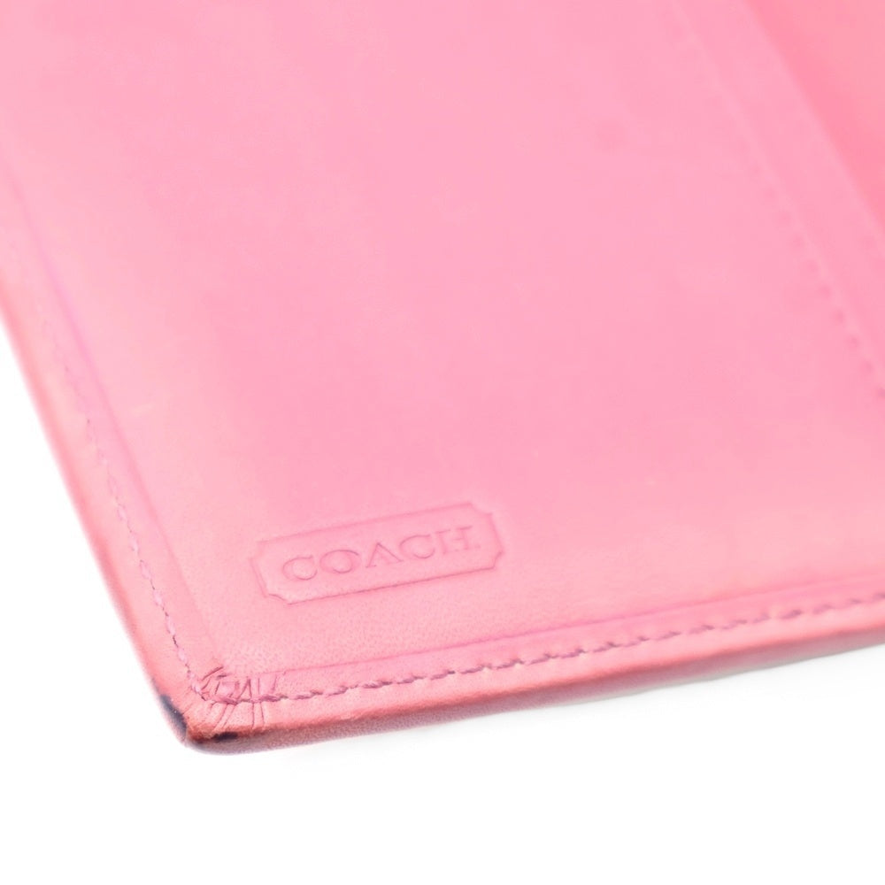 COACH(コーチ) シグネチャーキャンバス 手帳カバー ベージュ/ピンク