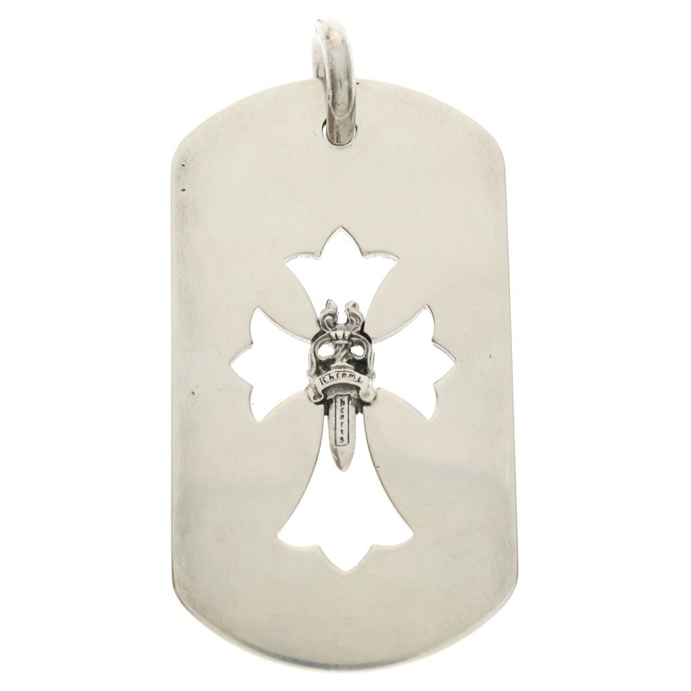 CHROME HEARTS(クロムハーツ) D TAG LRG CROSS DAGG カットアウトクロスダガー ラージドッグタグ ロサンゼルス ネックレストップ