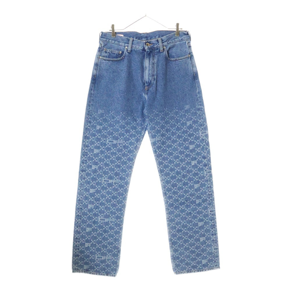 OFF-WHITE(オフホワイト) 22SS Monogram Denim Pants モノグラム ジップフライ コットン デニムパンツ インディゴ OMYA138S22DEN005