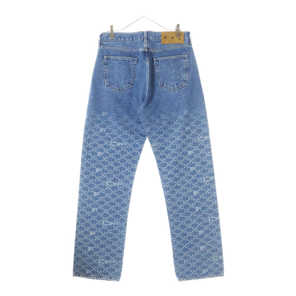 OFF-WHITE(オフホワイト) 22SS Monogram Denim Pants モノグラム ジップフライ コットン デニムパンツ インディゴ OMYA138S22DEN005