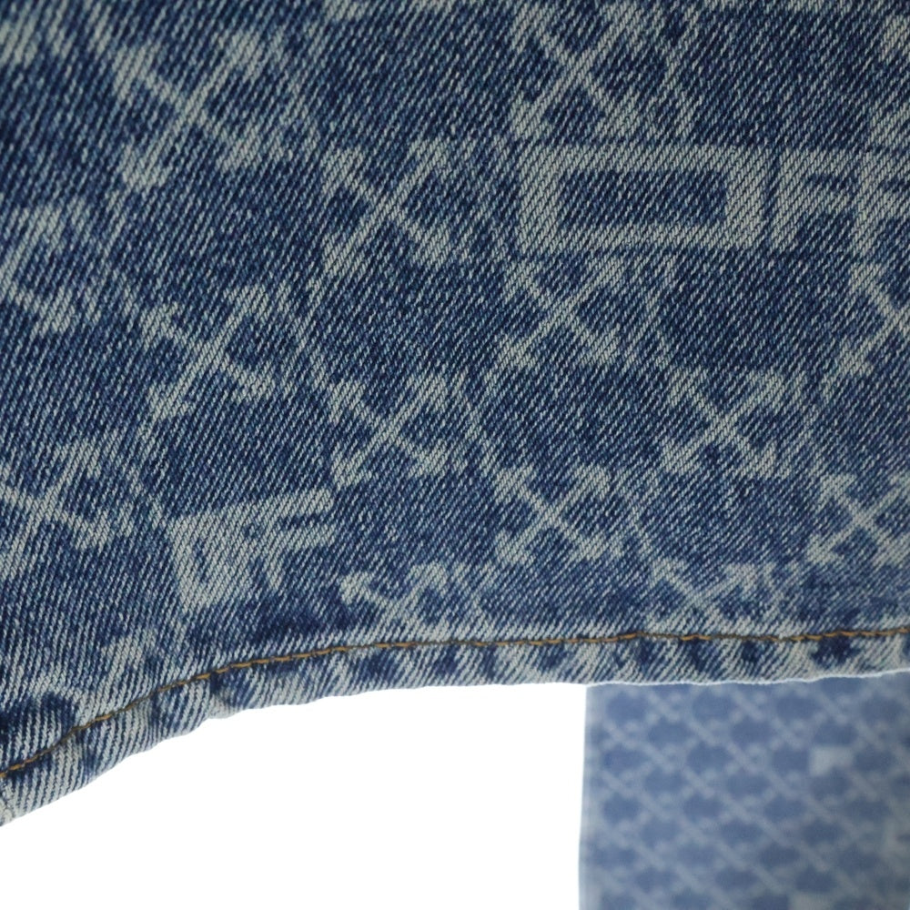 OFF-WHITE(オフホワイト) 22SS Monogram Denim Pants モノグラム ジップフライ コットン デニムパンツ インディゴ OMYA138S22DEN005