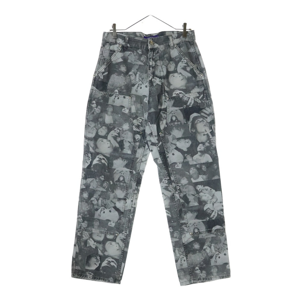 FUCKING AWESOME(ファッキンオーサム) FACE PRINT DOUBLE KNEE PANTS フォトプリント ダブルニー ペインターパンツ グレー