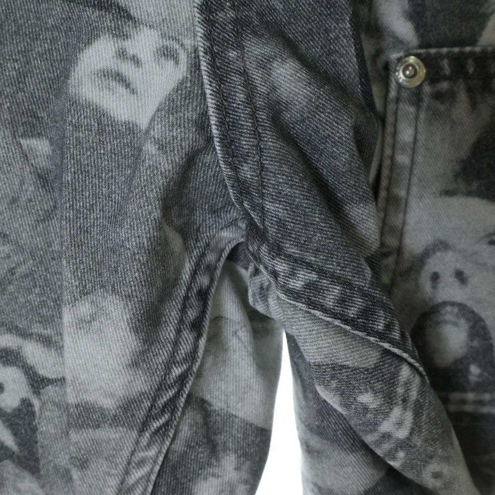 FUCKING AWESOME(ファッキンオーサム) FACE PRINT DOUBLE KNEE PANTS フォトプリント ダブルニー ペインターパンツ グレー