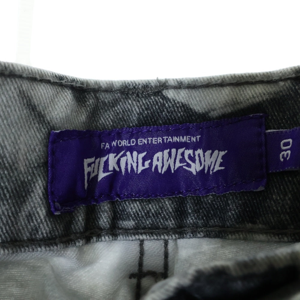 FUCKING AWESOME(ファッキンオーサム) FACE PRINT DOUBLE KNEE PANTS フォトプリント ダブルニー ペインターパンツ グレー