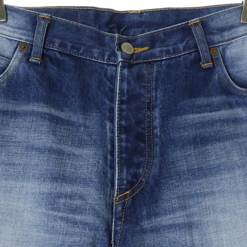 THE BLACK EYE PATCH(ブラックアイパッチ) B EMBLEM BAGGY JEANS ウォッシュ加工 ロゴ刺繍 ボタンフライ バギー デニムパンツ インディゴ