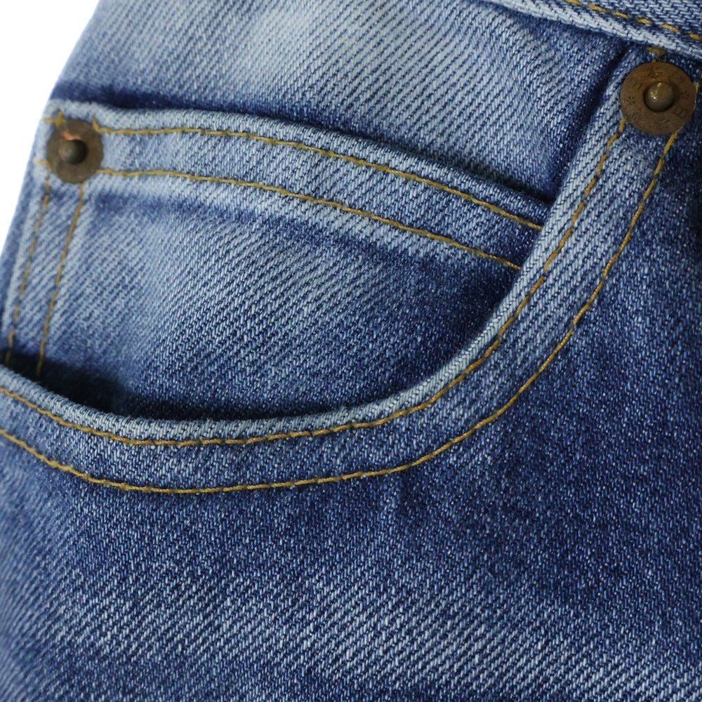 THE BLACK EYE PATCH(ブラックアイパッチ) B EMBLEM BAGGY JEANS ウォッシュ加工 ロゴ刺繍 ボタンフライ バギー デニムパンツ インディゴ