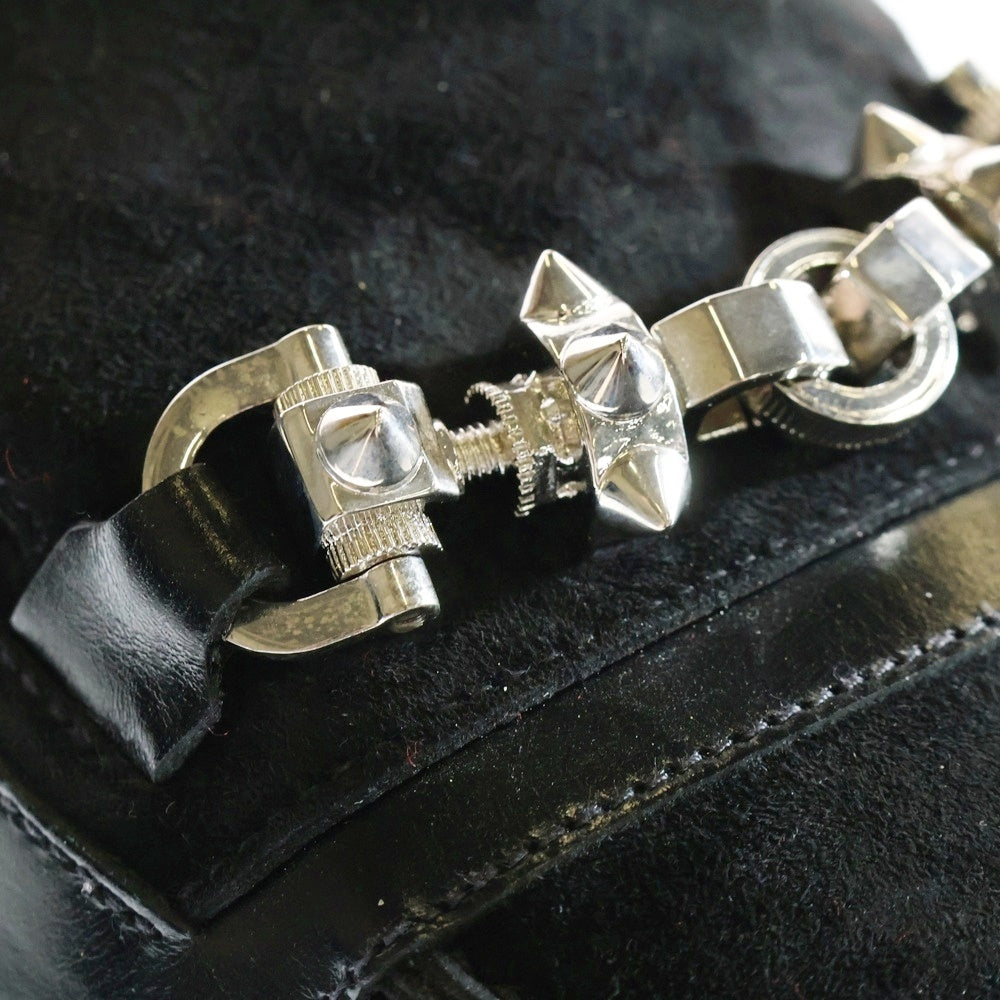 CHRISTIAN LOUBOUTIN(クリスチャンルブタン) METALLUR FLAT スタッズ スウェード ローカットスニーカー スリッポン ブラック