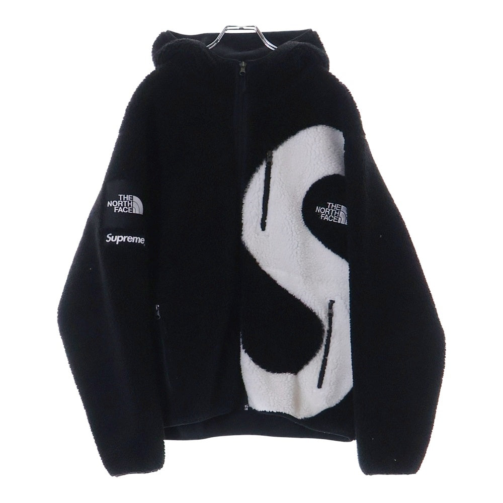 SUPREME(シュプリーム) 20AW ×THE NORTH FACE S Logo Hooded Fleece Jacket Sロゴ フリースジャケット ブラック/ホワイト NF0A5EHN