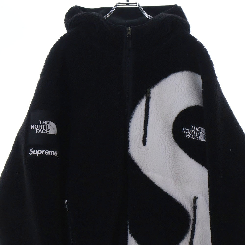 SUPREME(シュプリーム) 20AW ×THE NORTH FACE S Logo Hooded Fleece Jacket Sロゴ フリースジャケット ブラック/ホワイト NF0A5EHN