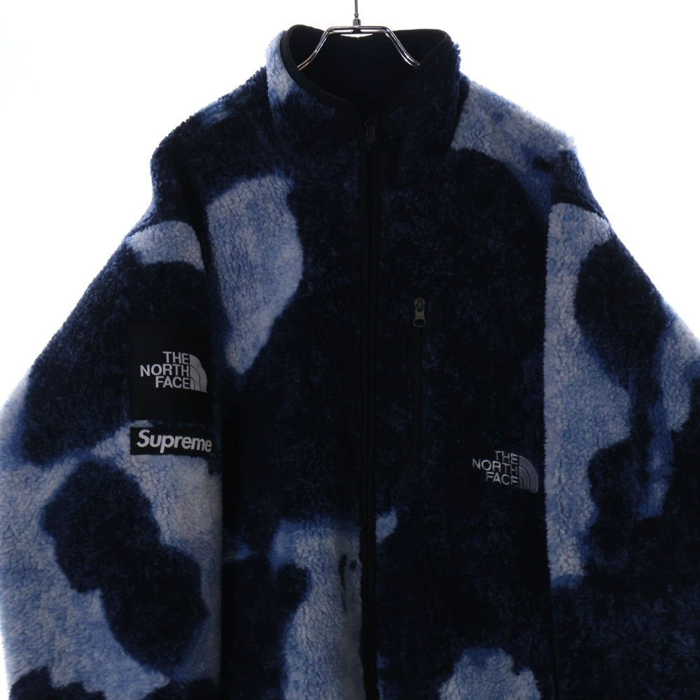 SUPREME(シュプリーム) 21AW ×THE NORTH FACE Bleached Denim Print Fleece Jacket ブリーチド デニム プリント フリース ジャケット ブルー