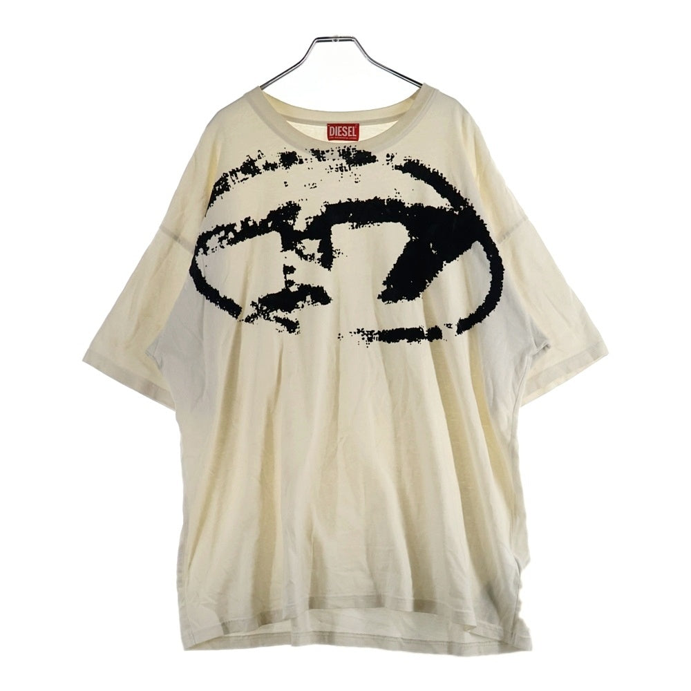 DIESEL(ディーゼル) T-BOXT-N14 ロゴプリント クルーネック コットン 半袖Tシャツ カットソー ホワイト