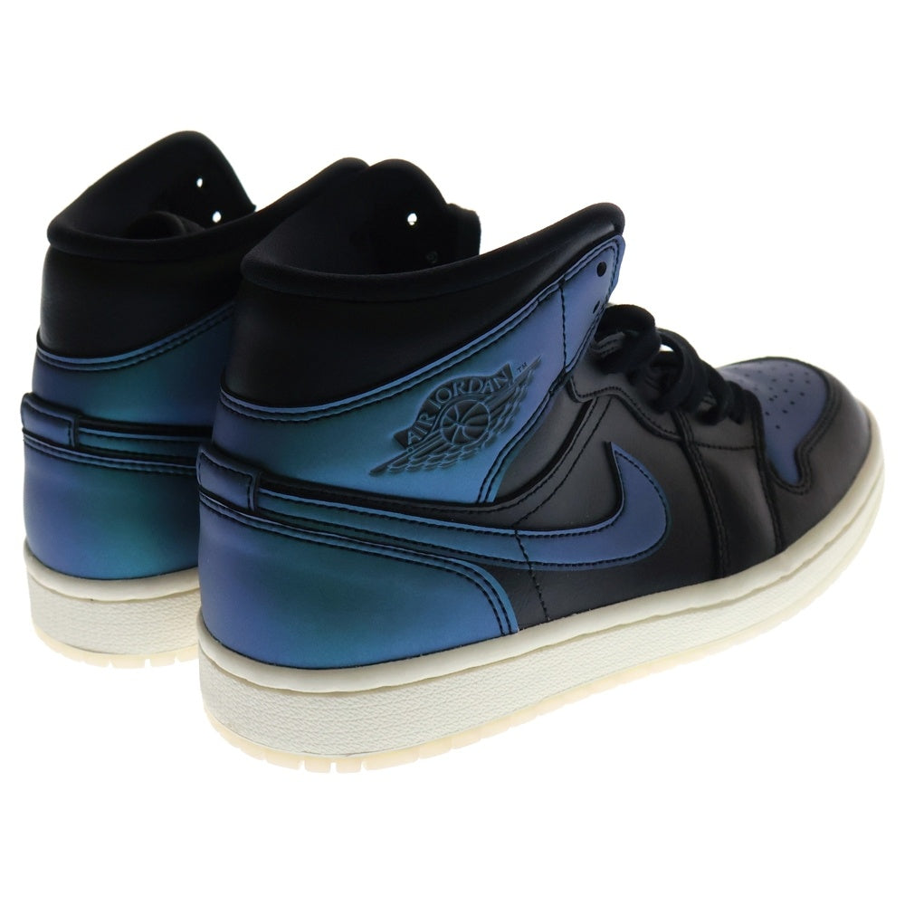 NIKE(ナイキ) WMNS Air Jordan 1 Mid Iridescent エアジョーダン ミッド ハイカットスニーカー ブラック US7/24cm BQ6472-009