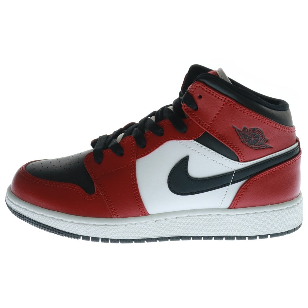 NIKE(ナイキ) GS Air Jordan 1 Mid CHICAGO エアジョーダン ミッドカットスニーカー ブラック/レッド US6Y/24cm 554725-069 キッズ