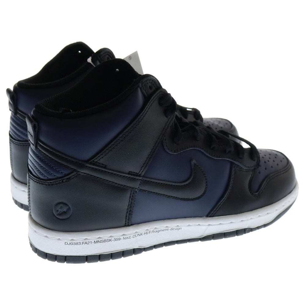 NIKE(ナイキ) ×FRAGMENT DESIGN DUNK HIGH CITY PACK MIDNIGHT NAVY フラグメントデザイン ダンク ハイカットスニーカー ミッドナイトネイビー US8/26cm DJ0383-400